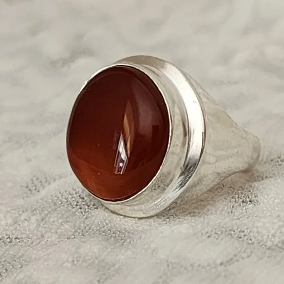 Men's Gemstone Ring! Size 7 1/2 Amber Hand Crafted Gemstone Ring
